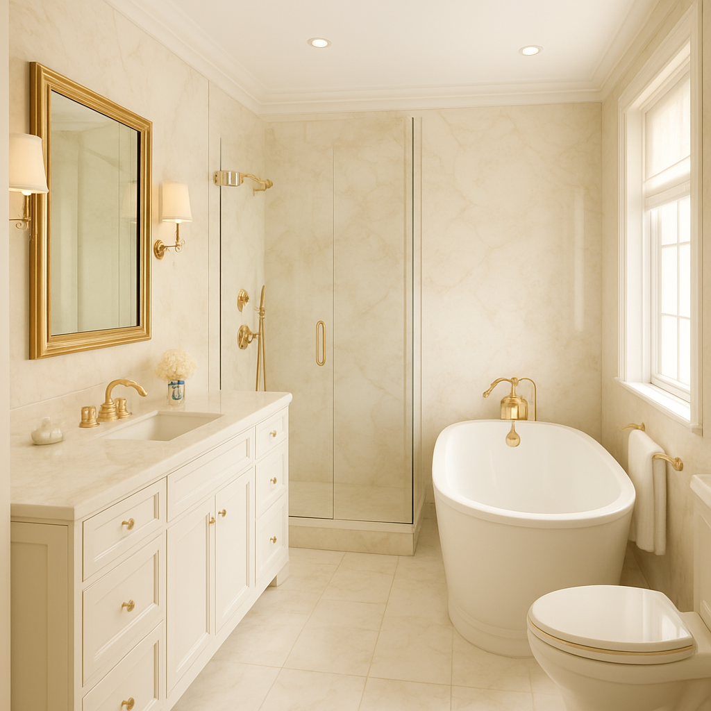Pristine marble bathroom