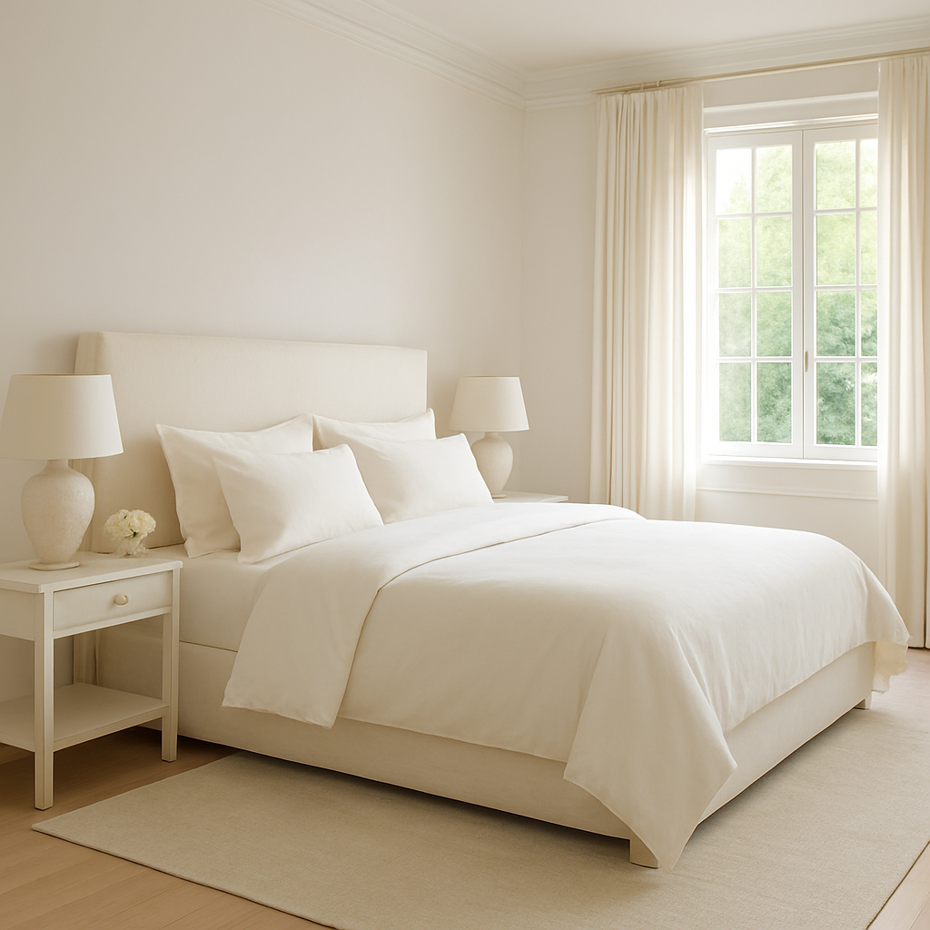 Freshly made luxury bedroom